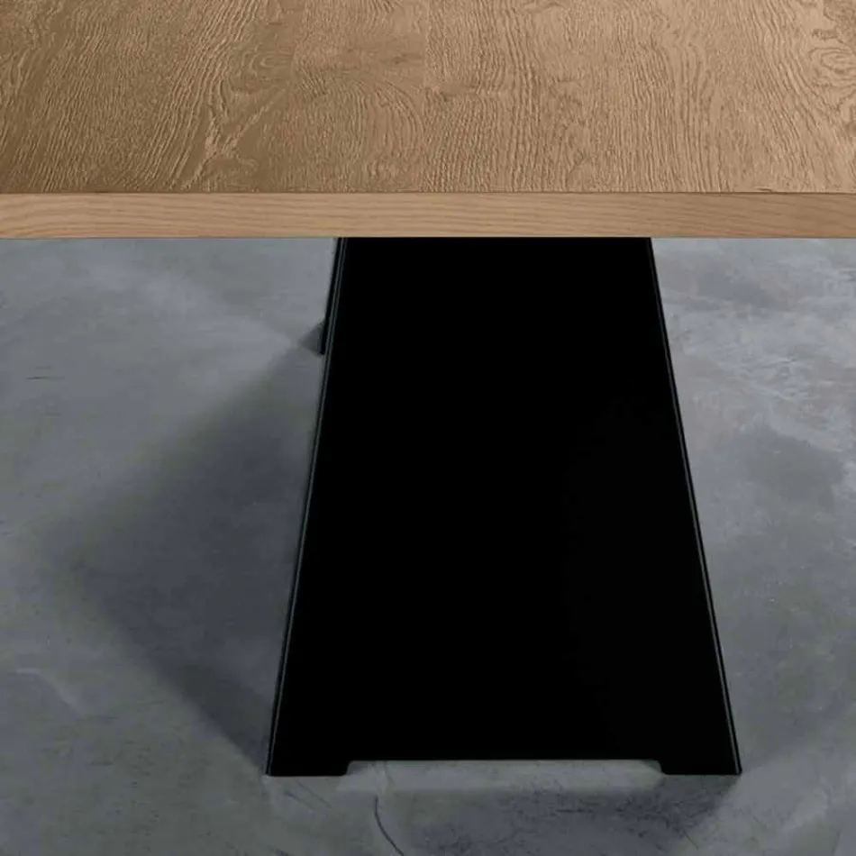Tavolo Allungabile Lateralmente in Rovere Made in Italy -  Zerba Viadurini