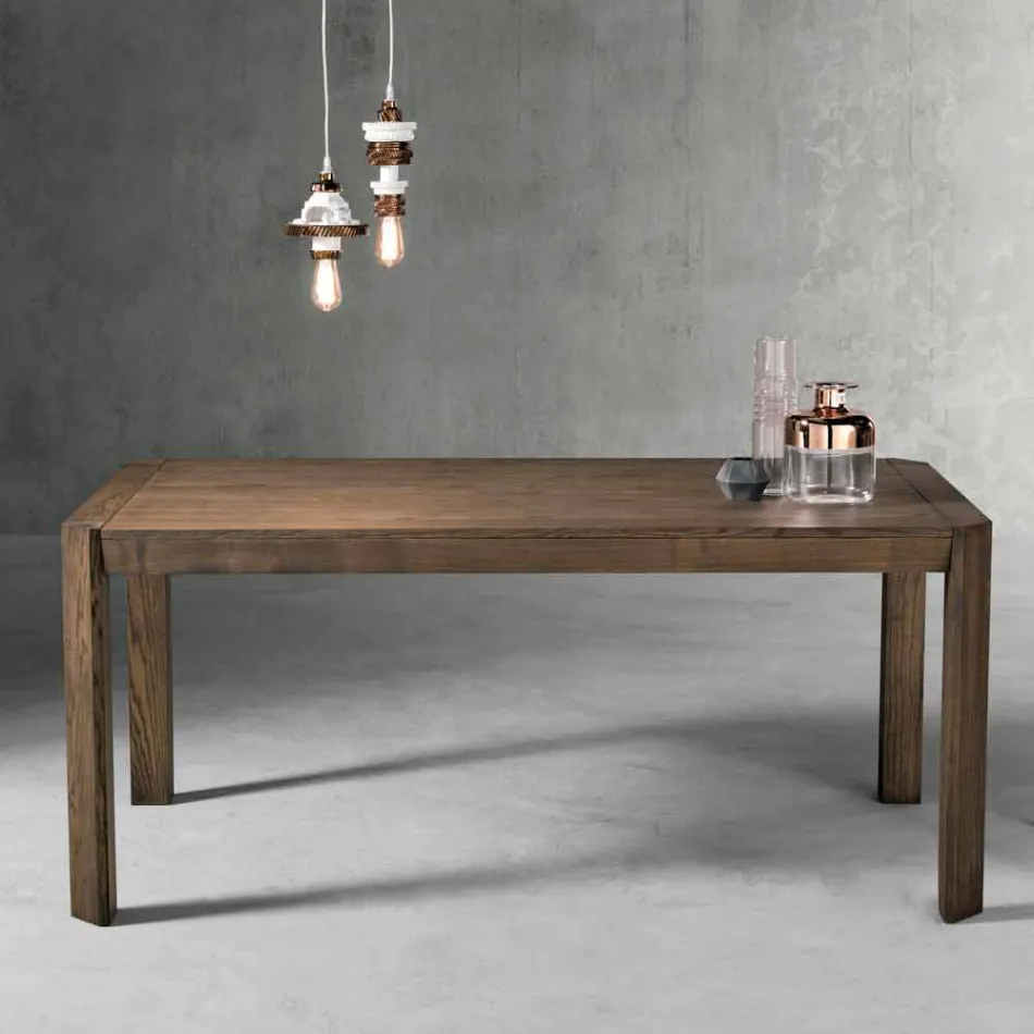 Tavolo allungabile moderno con gambe trapezio in legno frassino Parre Viadurini