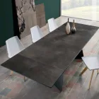 Tavolo allungabile moderno con piano in gres fatto in Italia, Erve Viadurini