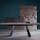 Tavolo allungabile moderno con piano in gres fatto in Italia, Erve Viadurini