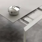 Tavolo allungabile moderno con piano in vetro ceramica Filadelfia Viadurini