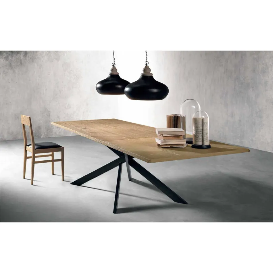 Tavolo Allungabile Moderno in Legno Rovere Made in Italy - Oncino Viadurini