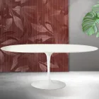 Tavolo Allungabile Tulip Saarinen H 74 cm in Ceramica Florim Bianca - Scarlet Viadurini