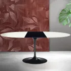 Tavolo Allungabile Tulip Saarinen H 74 cm in Ceramica Florim Bianca - Scarlet Viadurini