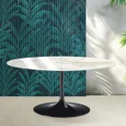 Tavolo Allungabile Tulip Saarinen H 74 cm in Ceramica Florim Calacatta Gold Lucido - Scarlet Viadurini
