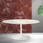 Tavolo Allungabile Tulip Saarinen H 74 cm in Ceramica Florim Calacatta Gold Opaco - Scarlet Viadurini