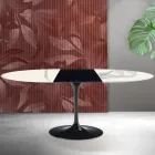 Tavolo Allungabile Tulip Saarinen H 74 cm in Ceramica Florim Statuario Opaco - Scarlet Viadurini
