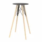 Tavolo Alto da Bar Rotondo Design in Legno e Hpl, 4 Pezzi - Faz Wood by Vondom Viadurini