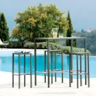 Tavolo Alto da Giardino in Acciaio Zincato Realizzato in Italia - Vesna Viadurini