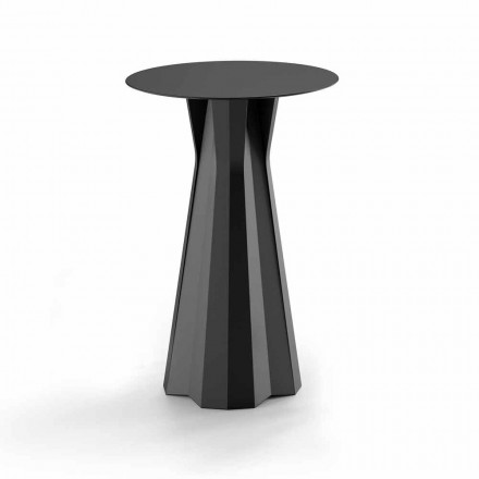 Tavolo Alto in Polietilene con Piano Rotondo in Hpl Made in Italy - Tinuccia Viadurini