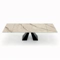 Tavolo con Allunghe Integrate in Ceramica e Acciaio Made in Italy - Dalmata