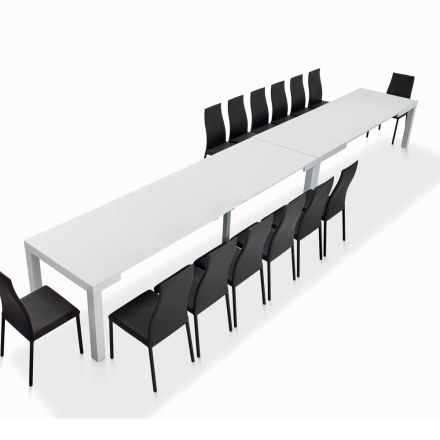 Tavolo con Allunghe Interne e Bordo Folding in Laminato Made in Italy - Gordito  Viadurini