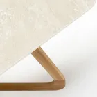 Tavolo con Base in Legno e Piano in Ceramica Chianca di Ostuni - Infinity Viadurini