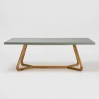 Tavolo con Piano in Okumè con Finitura in Microcemento Made in Italy - Blouse Viadurini