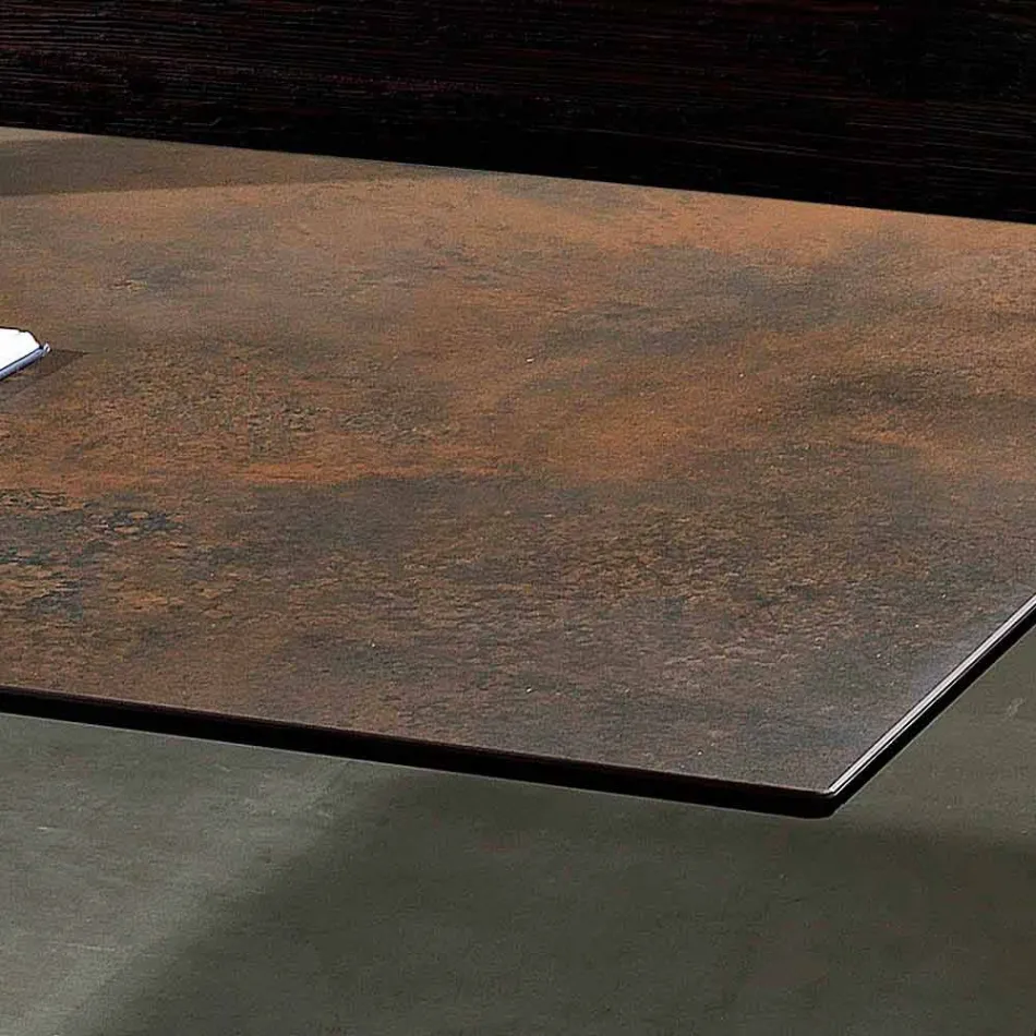 Tavolo con piano in vetroceramica moderno made in Italy, Mitia Viadurini
