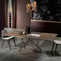 Tavolo con piano in vetroceramica moderno made in Italy, Mitia