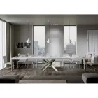 Tavolo Cucina Allungabile Fino a 440 cm in Legno e Ferro Made in Italy - Lennon Viadurini