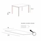 Tavolo Cucina con Piano in Melaminico e Base in Metallo Made in Italy - Spilla Viadurini