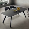 Tavolo Cucina in Fenix Stratificato e Alluminio Nero Made in Italy - Lingotto