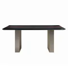 Tavolo Cucina in Mdf con Inserto in Legno Massello Made in Italy - Tusco Viadurini