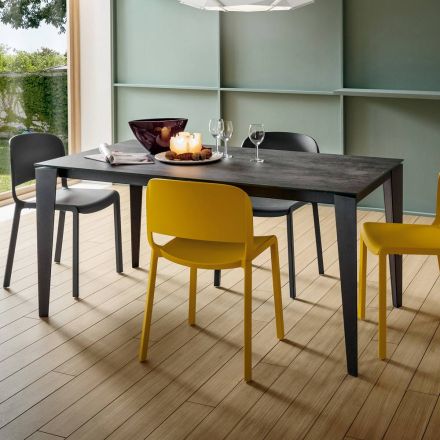 Tavolo da Cucina Allungabile in Ceramica Laminam Made in Italy Pregiato - Efisto Viadurini