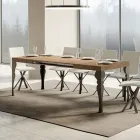 Tavolo da Cucina Allungabile in Legno e Ferro Antracite Made in Italy – Sassone Viadurini