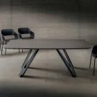 Tavolo da Cucina in Hpl con Base in Metallo Antracite Made in Italy - Aresto Viadurini