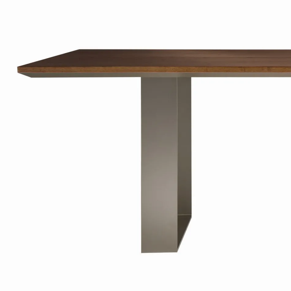 Tavolo da Cucina in Legno Massello e Gambe in Ferro Made in Italy - Pegasus Viadurini