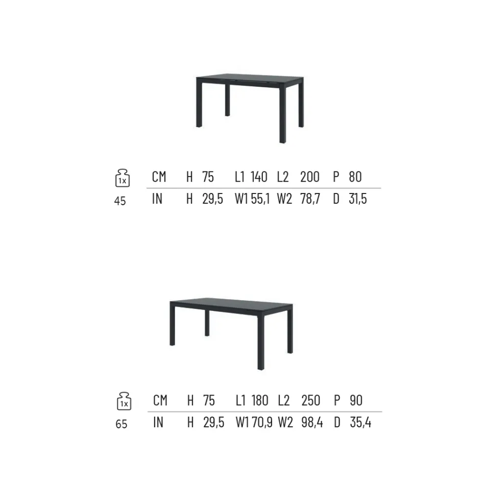 Tavolo da Esterno Allungabile a 250 cm in Metallo Made in Italy - Beverly Viadurini