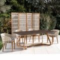 Tavolo da Esterno con Base in Legno e Piano in Ceramica Pulpis Brown - Infinity