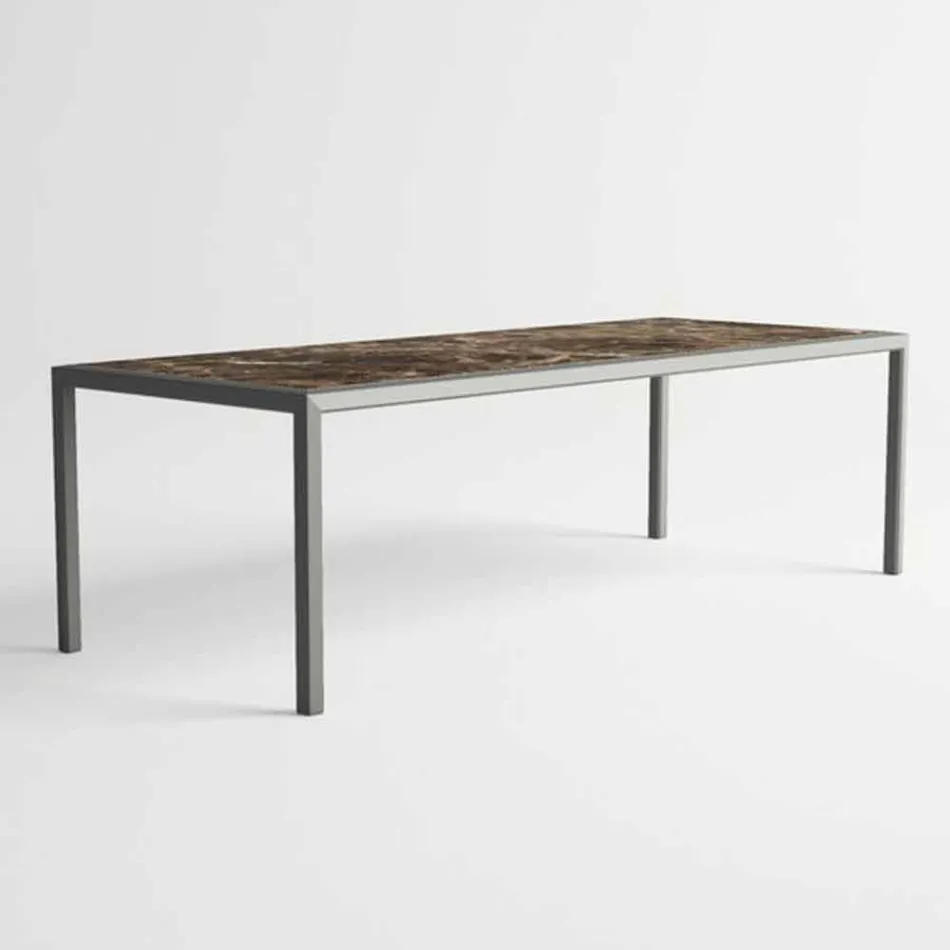 Tavolo da Esterno in Alluminio di Design Moderno per Giardino - Mississippi2 Viadurini