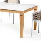 Tavolo da Giardino con 4 Sedie in Alluminio e Intreccio - Artes Viadurini