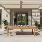 Tavolo da Giardino con Struttura in Teak Naturale Spazzolato - Artes Viadurini