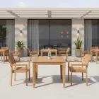 Tavolo da Giardino con Struttura in Teak Naturale Spazzolato - Artes Viadurini