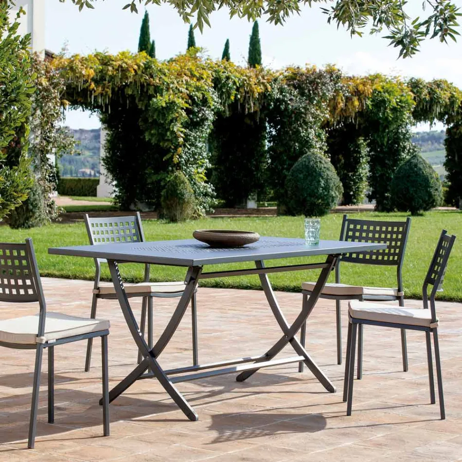 Tavolo da Giardino in Acciaio Zincato Realizzato in Italia - Blair  Viadurini