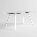 Tavolo da Giardino in Alluminio Bianco e Laminato Design Moderno - Oceania2 Viadurini