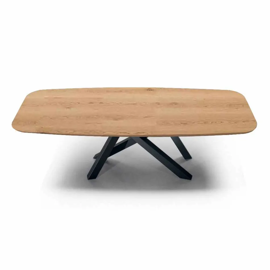 Tavolo da Pranzo a Botte con Piano Impiallacciato Made in Italy - Settimmio Viadurini
