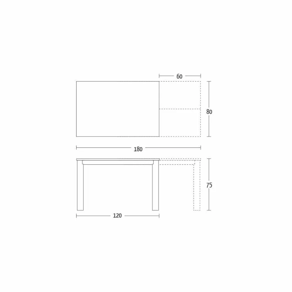 Tavolo da Pranzo Allungabile a 180 cm in Ceramica Made in Italy - Pitagora Viadurini