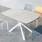 Tavolo da Pranzo Allungabile a 200 cm in Vetroceramica e Metallo - Naisha Viadurini