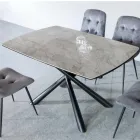 Tavolo da Pranzo Allungabile a 200 cm in Vetroceramica e Metallo - Naisha Viadurini