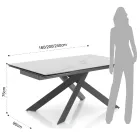 Tavolo da Pranzo Allungabile a 240 cm in Ceramica e Acciaio - Sollievo Viadurini