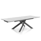 Tavolo da Pranzo Allungabile a 240 cm in Ceramica e Acciaio - Sollievo Viadurini