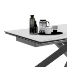 Tavolo da Pranzo Allungabile a 240 cm in Ceramica e Acciaio - Sollievo Viadurini