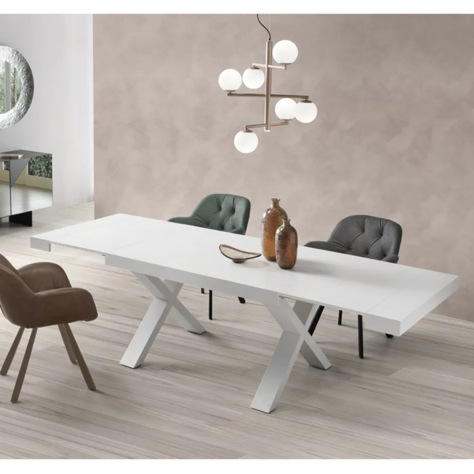 Tavolo da Pranzo Allungabile a 260 cm Effetto Legno Made in Italy - Lenova Viadurini