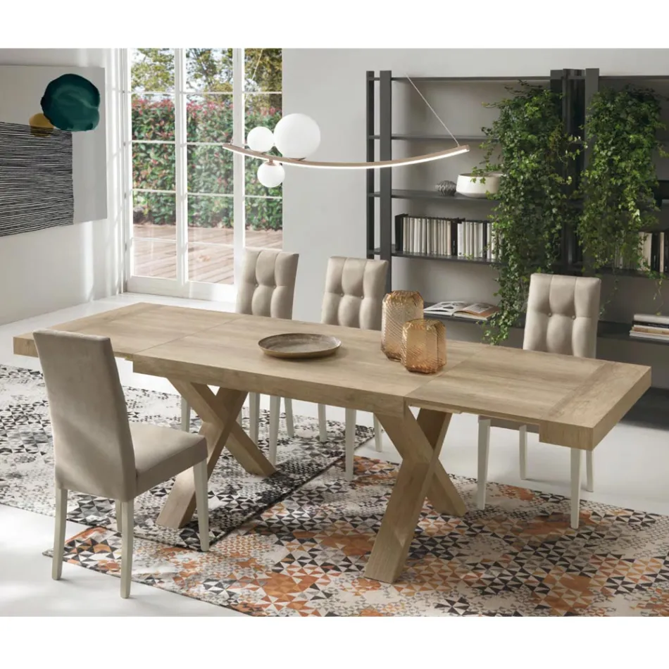 Tavolo da Pranzo Allungabile a 260 cm Effetto Legno Made in Italy - Lenova Viadurini