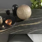 Tavolo da Pranzo Allungabile a 298 cm in Metallo e Piano in Ceramica - Anaconda Viadurini