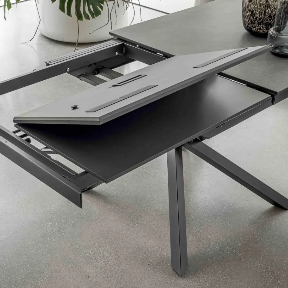 Tavolo da Pranzo Allungabile con Struttura in Metallo Made in Italy - Elastico Viadurini
