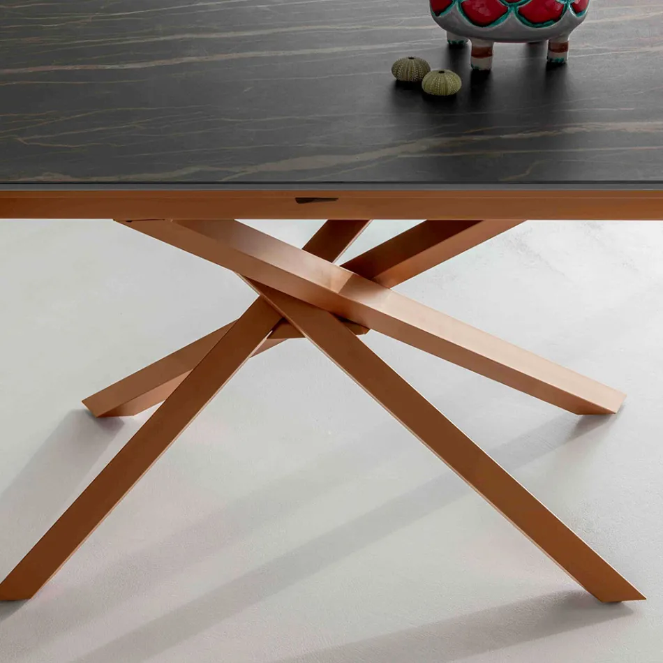 Tavolo da Pranzo Allungabile con Struttura in Metallo Made in Italy - Elastico Viadurini