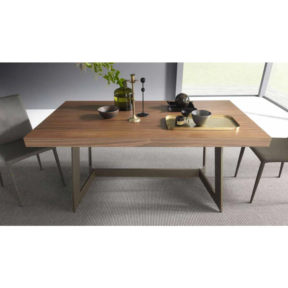 Tavolo da Pranzo Allungabile Fino a 160 cm in Legno Made in Italy - Eugenia Viadurini