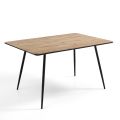 Tavolo da Pranzo Allungabile Fino a 160 cm in Mdf e Metallo Nero - Crumiro